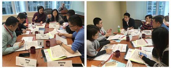 我院EMBA学生在渥太华大学上课分小组讨论
